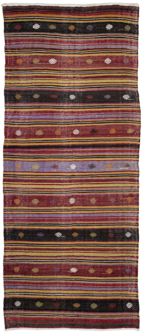 Girit Multy Striped Wool Handmade Area Rug 5'9" x 9'5"