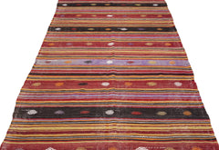 Girit Multy Striped Wool Handmade Area Rug 5'9" x 9'5"