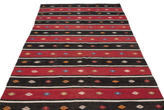 Girit Beige Striped Wool Handmade Area Rug 5'7" x 9'10"