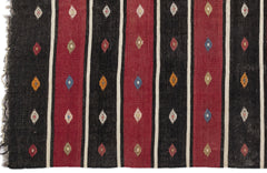 Girit Beige Striped Wool Handmade Area Rug 5'7" x 9'10"