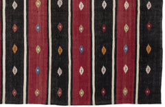 Girit Beige Striped Wool Handmade Area Rug 5'7" x 9'10"