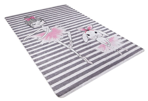 LaRioja Grey Figured Digital Print Kids Rug