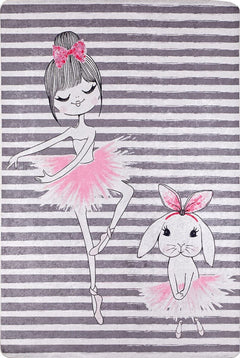 LaRioja Grey Figured Digital Print Kids Rug