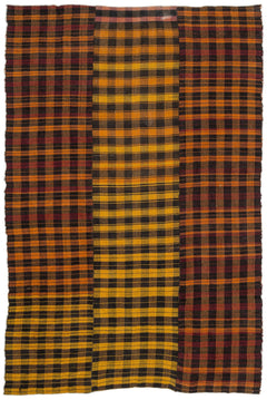 Girit Beige Striped Wool Handmade Area Rug 5'11" x 8'11"