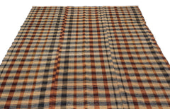 Girit Beige Striped Wool Handmade Area Rug 5'11" x 9'5"