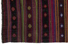 Girit Beige Striped Wool Handmade Area Rug 5'9" x 10'6"