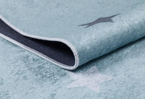 Kids Animal Rug – Blue Digital Print Carpet | Non Slip, Antibacterial & Washable