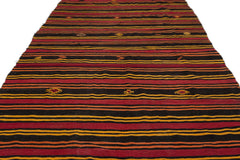 Girit Beige Striped Wool Handmade Area Rug 6'10" x 12'3"