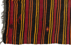 Girit Beige Striped Wool Handmade Area Rug 6'10" x 12'3"