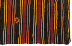 Girit Beige Striped Wool Handmade Area Rug 6'10" x 12'3"