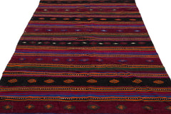 Girit Beige Striped Wool Handmade Area Rug 5'9" x 11'5"