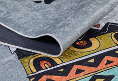 Kids Animal Rug - Grey Digital Print Carpet for Playroom, Non Slip & Antibacterial