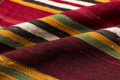 Girit Brown Striped Wool Handmade Area Rug 4'10" x 8'6"