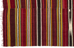 Girit Brown Striped Wool Handmade Area Rug 4'10" x 8'6"