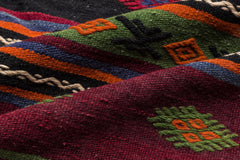 Girit Beige Striped Wool Handmade Area Rug 5'11" x 11'3"