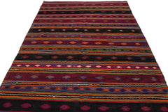 Girit Beige Striped Wool Handmade Area Rug 5'11" x 11'3"