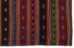 Girit Beige Striped Wool Handmade Area Rug 5'11" x 11'3"