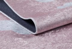 Kids Pink Rug – Non Slip Washable Digital Print Carpet for Playroom Floor Mat