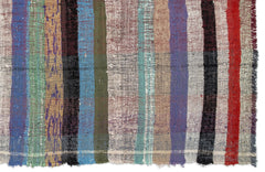 Girit Beige Striped Wool Handmade Area Rug 5'5" x 10'2"