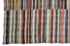 Girit Beige Striped Wool Handmade Area Rug 8'9" x 10'7"