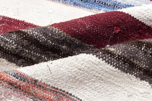 Girit 0956 Beige Striped Wool Handmade Area Rug 4'10" x 8'2"