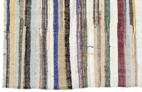 Girit 0956 Beige Striped Wool Handmade Area Rug 4'10" x 8'2"