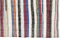 Girit 0956 Beige Striped Wool Handmade Area Rug 4'10" x 8'2"