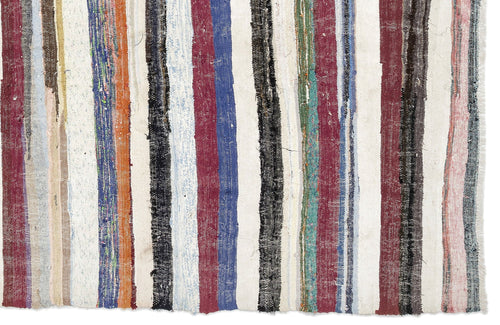 Girit 0956 Beige Striped Wool Handmade Area Rug 4'10" x 8'2"