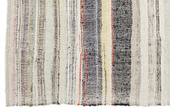 Girit Beige Striped Wool Handmade Area Rug 5'10" x 9'5"