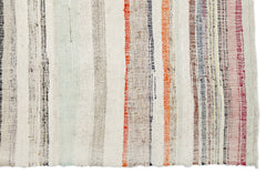 Girit Beige Striped Wool Handmade Area Rug 5'10" x 9'5"