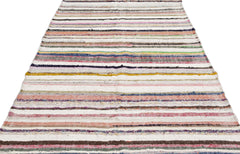 Girit 0963 Beige Striped Wool Handmade Area Rug 5'1" x 9'6"