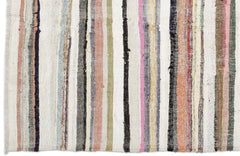 Girit 0963 Beige Striped Wool Handmade Area Rug 5'1" x 9'6"