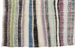 Girit Beige Striped Wool Handmade Area Rug 5'7" x 9'1"