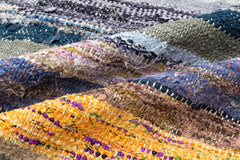 Girit Beige Striped Wool Handmade Area Rug 6'4" x 11'0"