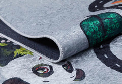 Kids Digital Print Rug – Toledo Style Grey Figured Pattern Carpet For Playroom