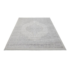 Beige Area Rug - Classic Machine Made Rug With Fringed Edges, Acrylic Carpet
