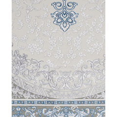 Blue Classic Area Rug – Machine Made Acrylic Carpet with Fringed Edges