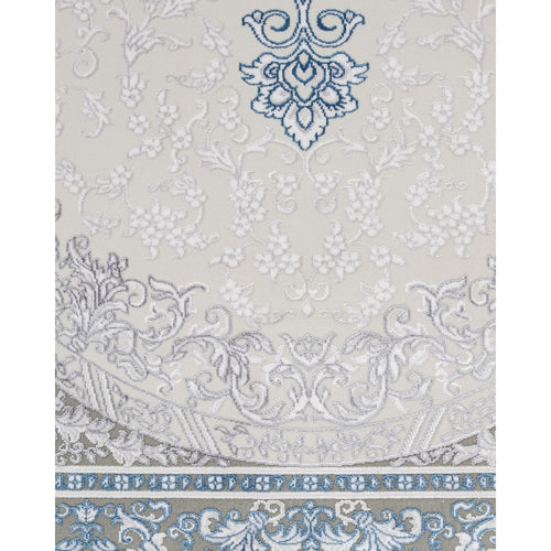 Blue Classic Area Rug – Machine Made Acrylic Carpet with Fringed Edges