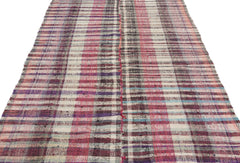 Girit Beige Striped Wool Handmade Area Rug 4'8" x 8'1"