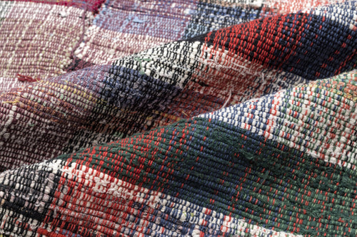 Girit Beige Striped Wool Handmade Area Rug 7'3" x 11'1"