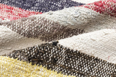 Girit Beige Striped Wool Handmade Area Rug 5'2" x 9'4"