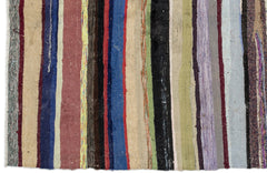Girit Beige Striped Wool Handmade Area Rug 5'9" x 11'1"