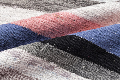 Girit Beige Striped Wool Handmade Area Rug 5'10" x 11'10"