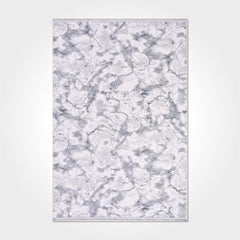 Modern Area Rug – Machine Made Polyester Rug | Grey Marble Style Carpet