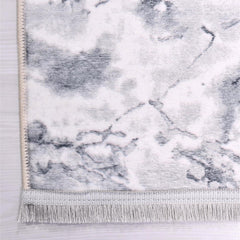 Modern Area Rug – Machine Made Polyester Rug | Grey Marble Style Carpet