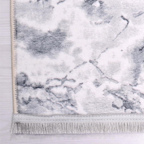 Modern Area Rug – Machine Made Polyester Rug | Grey Marble Style Carpet