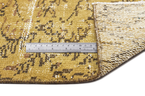 Atina Yellow Vintage Wool Handmade Area Rug 5'10" x 8'7"