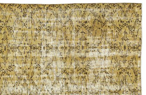 Atina Yellow Vintage Wool Handmade Area Rug 5'10" x 8'7"