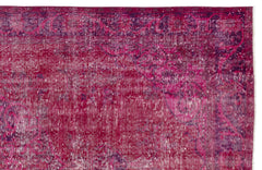 Atina Pink Vintage Wool Handmade Area Rug 5'7" x 9'1"