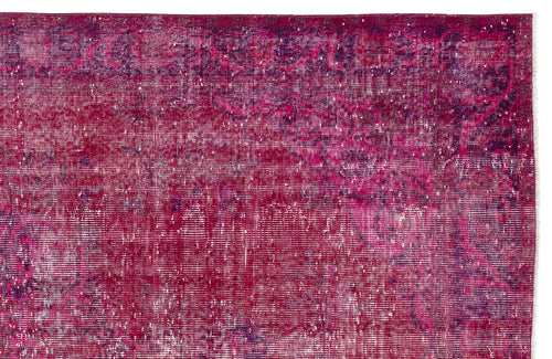 Atina Pink Vintage Wool Handmade Area Rug 5'7" x 9'1"